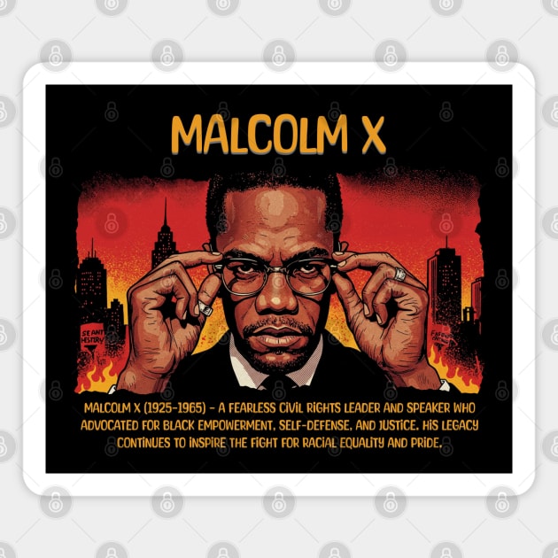 Malcolm X Magnet by UrbanLifeApparel